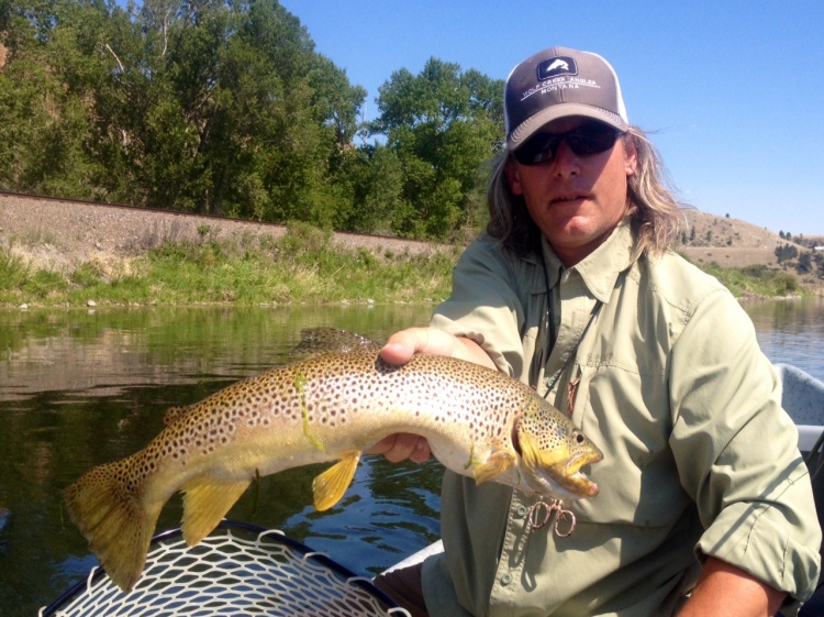 Fred with an outstanding Missouri River Dry-Fly eating brown. 